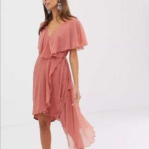 ASOS Rose Cape Back Midi Dress